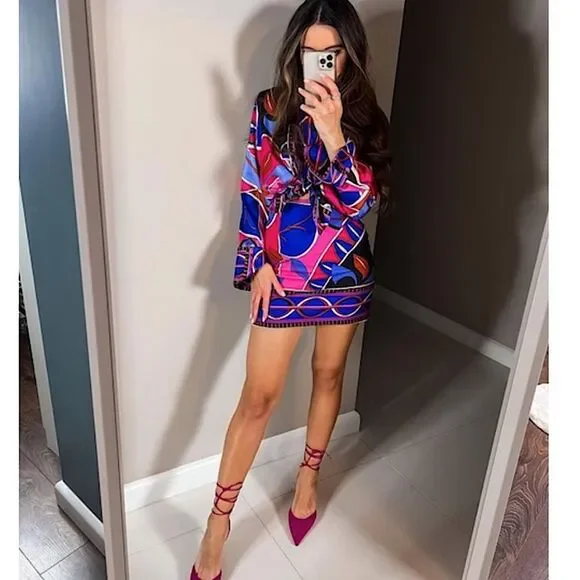 Zara Top Pucci Style Printed Blouse Size XS • BLOGGER FAVORITE •NEW WITH TAGS • - Picture 10 of 16